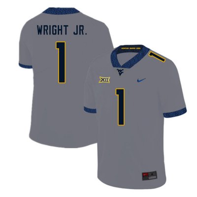 Men's West Virginia Mountaineers NCAA #1 Winston Wright Jr. Gray Authentic Nike Stitched College Football Jersey WK15H13UI